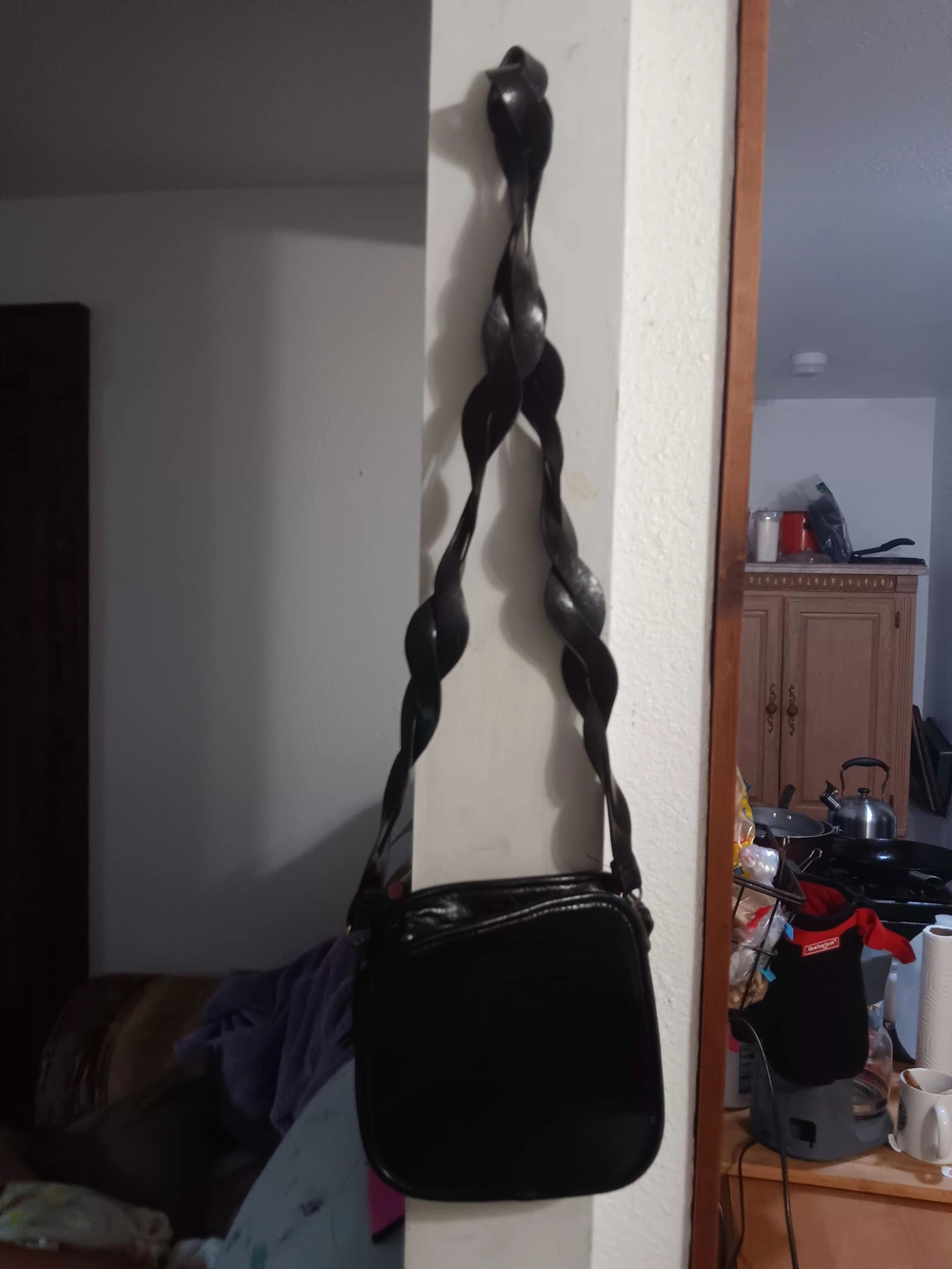 Macy's Black Women's Crossbody Bag with Twisted Strap